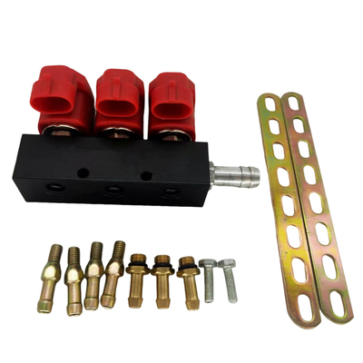 CNG / LPG Ortak Enjektör Rayı için Kırmızı 2 Ohm / 3 Ohm 3 Silindir LN-VTK03